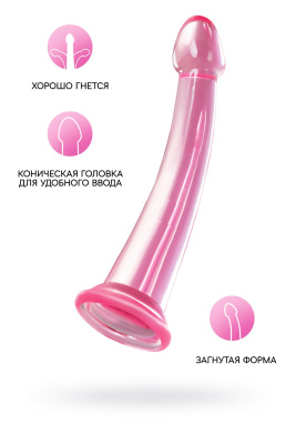 Нереалистичный фаллоимитатор Jelly Dildo L Toyfa Basic, TPE, розовый, 20 см (УТ-00004278)