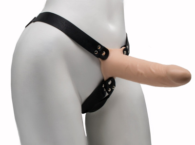 ФАЛЛОИМИТАТОР ПОЯСНОЙ КАРКАСНЫЙ ПУСТОТЕЛЫЙ С БАНДАЖЕМ D 38/48 мм, L 175/160 мм, (7405/3)