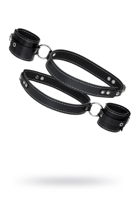 Бондажная система Pecado BDSM, для фиксации рук к ногам, натуральная кожа, черная (УТ-00002693)