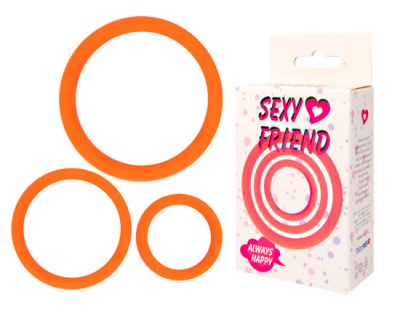 КОЛЬЦО ЭРЕКЦИОННОЕ цвет оранжевый, набор 3 шт (SF-70242-08)